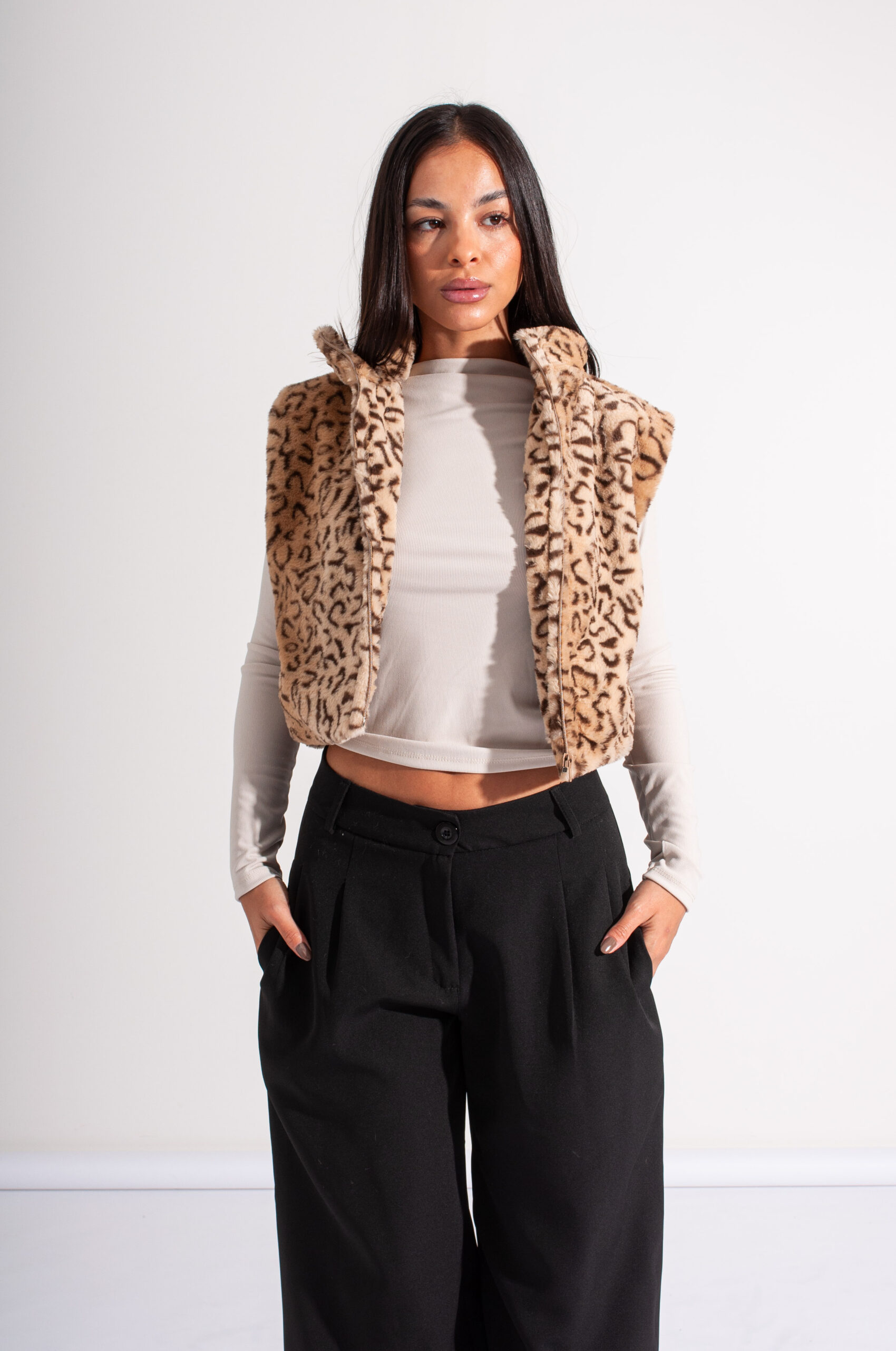 Peluche Corto Chaleco Peluche Outfit Chaleco De Peluche Outfit