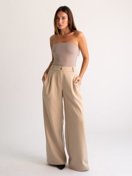 [0505] Palazzo Twill Scuba c/Bolsillos y Botón
