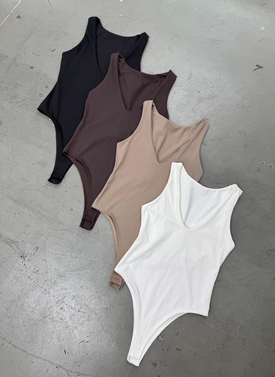[03113] Body sin Manga Escote V Lycra Rotterdam
