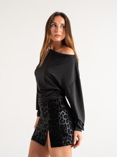 [02122] Remera Bote ML Fruncido Costado Microfibra