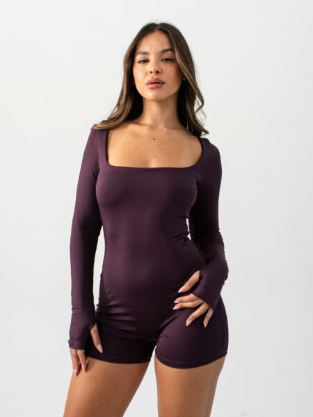 [06095] Catsuit ML Escote Cuadrado con Dedal Microfibra