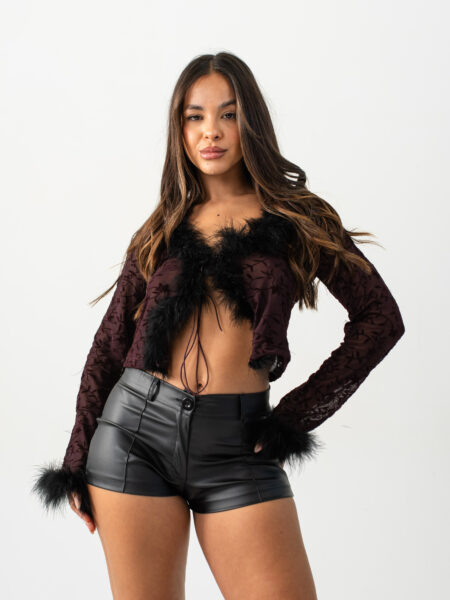 [02136] Saquito Con Piel p/atar Tul Flock Frida