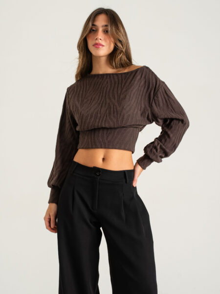 [01097] Remera Hombro Amplio Irregular con Puños Belluno